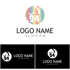 24 Hour icon vector illustration design template