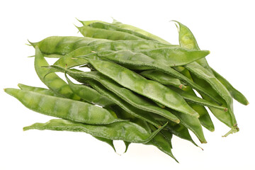 Hyacinth bean on white background