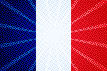 france Flag with circle sun light and pixelate - obrazy, fototapety, plakaty