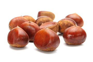 Sweet chestnut on white background