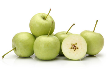 green apples isolated on white background