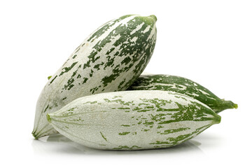 Snake gourd on white background 