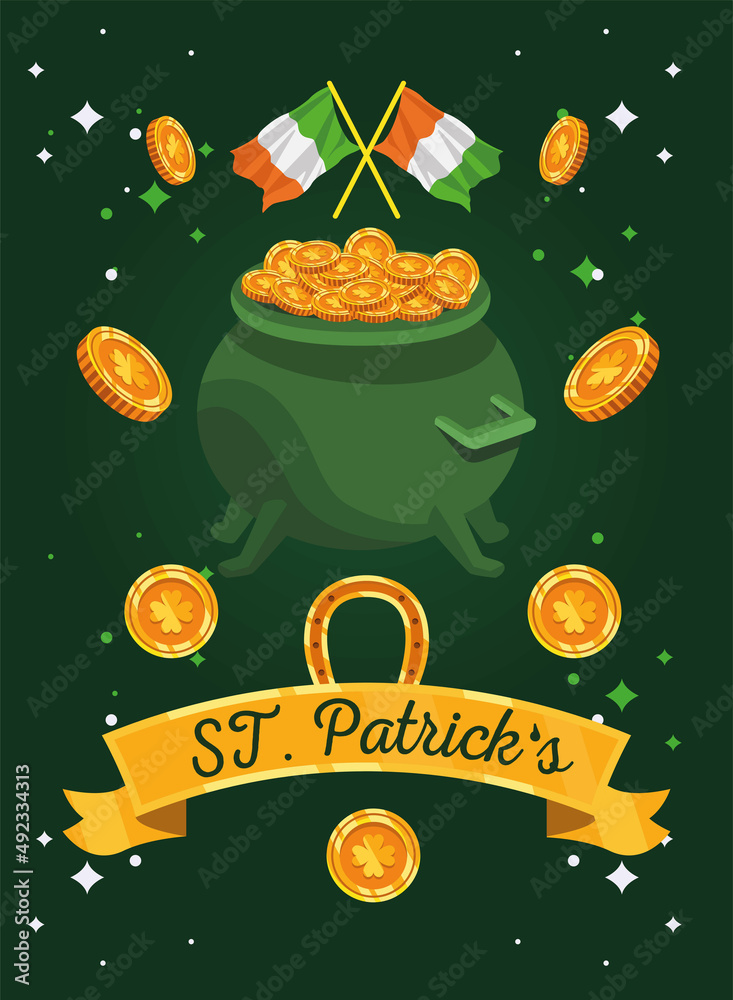 Poster saint patricks treasure cauldron