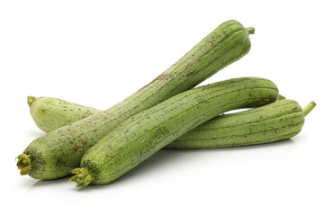 fresh loofah on the white background 