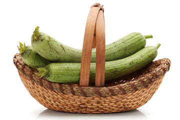 fresh loofah on the white background 