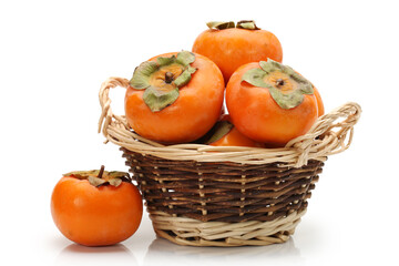 persimmon on a white background
