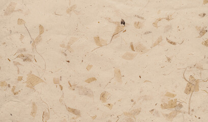 Brown craft paper texture background from made natural leaves. Recycled paper texture background banner concept.