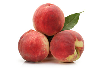 ripe peach on white background