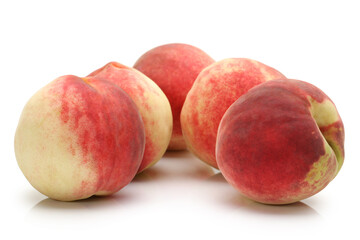 ripe peach on white background