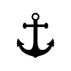 Graphic flat anchor icon for your design and website - obrazy, fototapety, plakaty