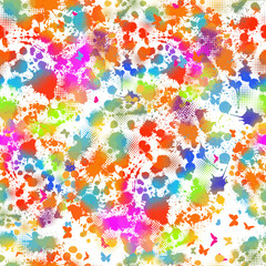 Multicolored blobs are a seamless background. Raster illustration
