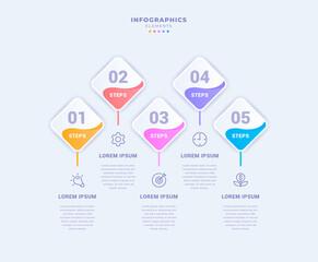 Business infographic template with five steps
