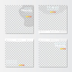 Travel and explore promotion template for social media post