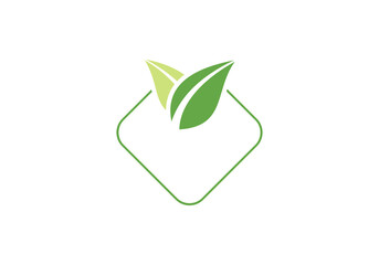 this is a creative green leaf shape logo