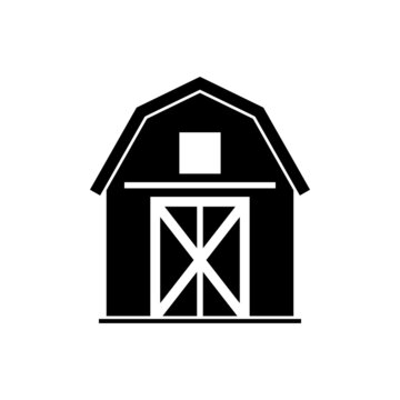 recommend clip art: Barn silhouette icon design template vector isolated