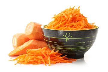 grated carrots on a plate