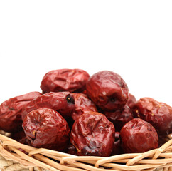 dried dates on a white background