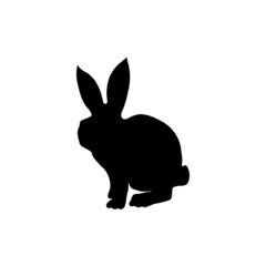 Rabbit silhouette icon design template vector isolated
