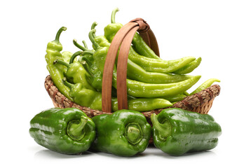 green peppers in a basket