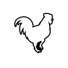 Chicken outline icon design template vector isolated
