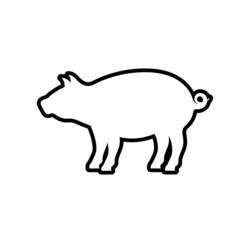 Pig outline icon design template vector isolated