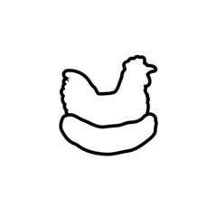 Chicken outline icon design template vector isolated
