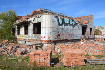 Unfinished abandoned building in Komsomolsk-on-Amur