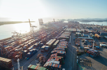 Fototapeta na wymiar Aerial view of Yantian port in Shenzhen city, China