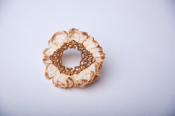 Stylish hairpin , Elegant hairpin , hairpin with flowers , Flat lay Hairdressing tools and accessories , hairpin for hair , Hair-clip , Hair pin silhouette , Hairpin on a gray background