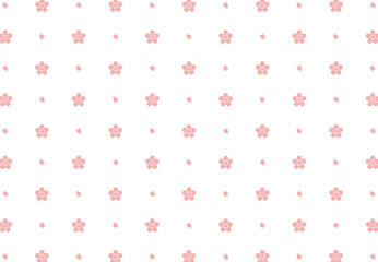 シンプルな桜と花びらのシームレスパターン 01　背景　素材