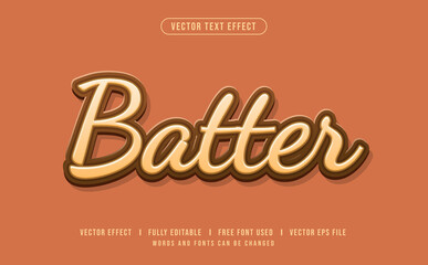Batter Editable Vector Text Effect.