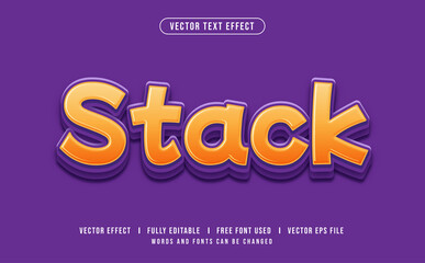 Stack Editable Vector Text Effect.