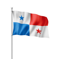 Panamanian flag isolated on white