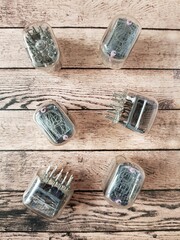 Old glass gas discharge indicators for electronics