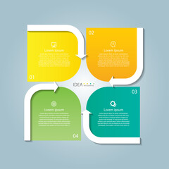 Idea infographic business template colorful with 4 step