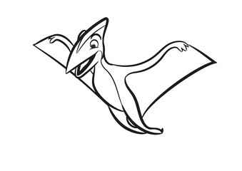 pterosaur cartoon illustration coloring book © mollicart