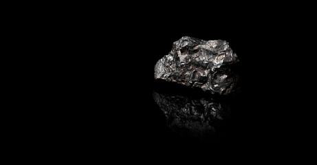 Macro Close up image of raw material Manganese Ore rock isolated