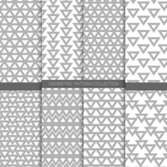 Geometric triangle pattern collection. Abstract vector background. Pattern in swatches. 