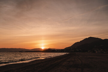 Spanien, Mazarron, Murcia, Sonnenuntergang, Meer, Strand