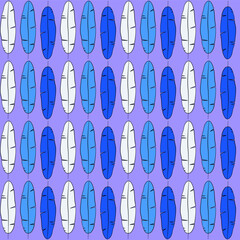 Vector seamless half-drop pattern, with leaves and flowers