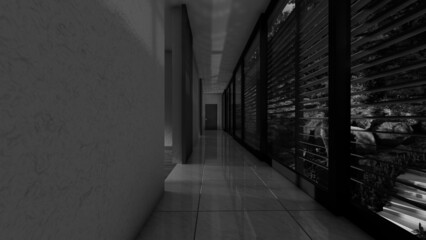 black and white world and grayscale world rendering