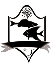 Obraz premium Icon title fish zodiac.