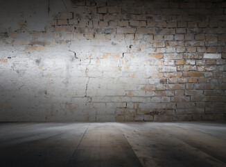 old interior with brick wall