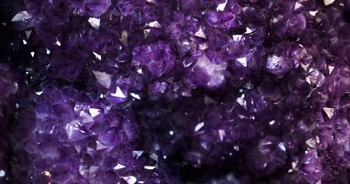 Macro of a cool amethyst quartz - Violet gem - Purple Mineral