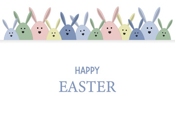 Obraz na płótnie Canvas Greeting card with Easter bunnies. Vector