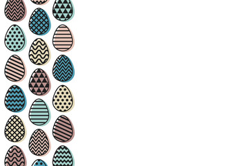 Colourful Easter eggs. Greeting card design. Vector