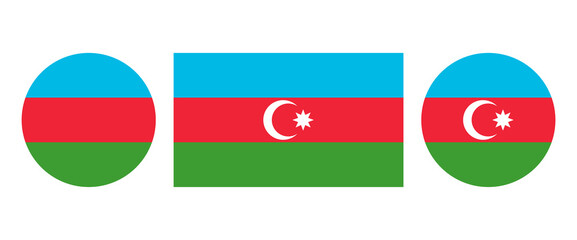 Set of Azerbaijan flag, nation symbol vector illustration , color design background, original concept