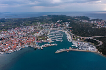 Fototapeta premium Sigacik harbour and castle view. Sigacik is populer tourist attraction in Turkey.