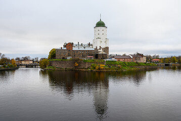 Fototapeta premium Vyborg Castle. Sightseeing of Russia. Vyborg castle - medieval castle in Vyborg town