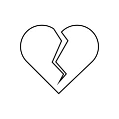 Broken heart icon in line style